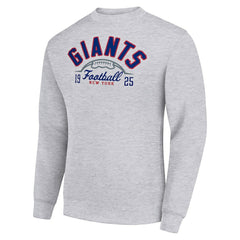 New York Giants Starter Half Ball Team Graphic Tri-Blend Fleece Pullover Sweatshirt - Heather Gray - NFL