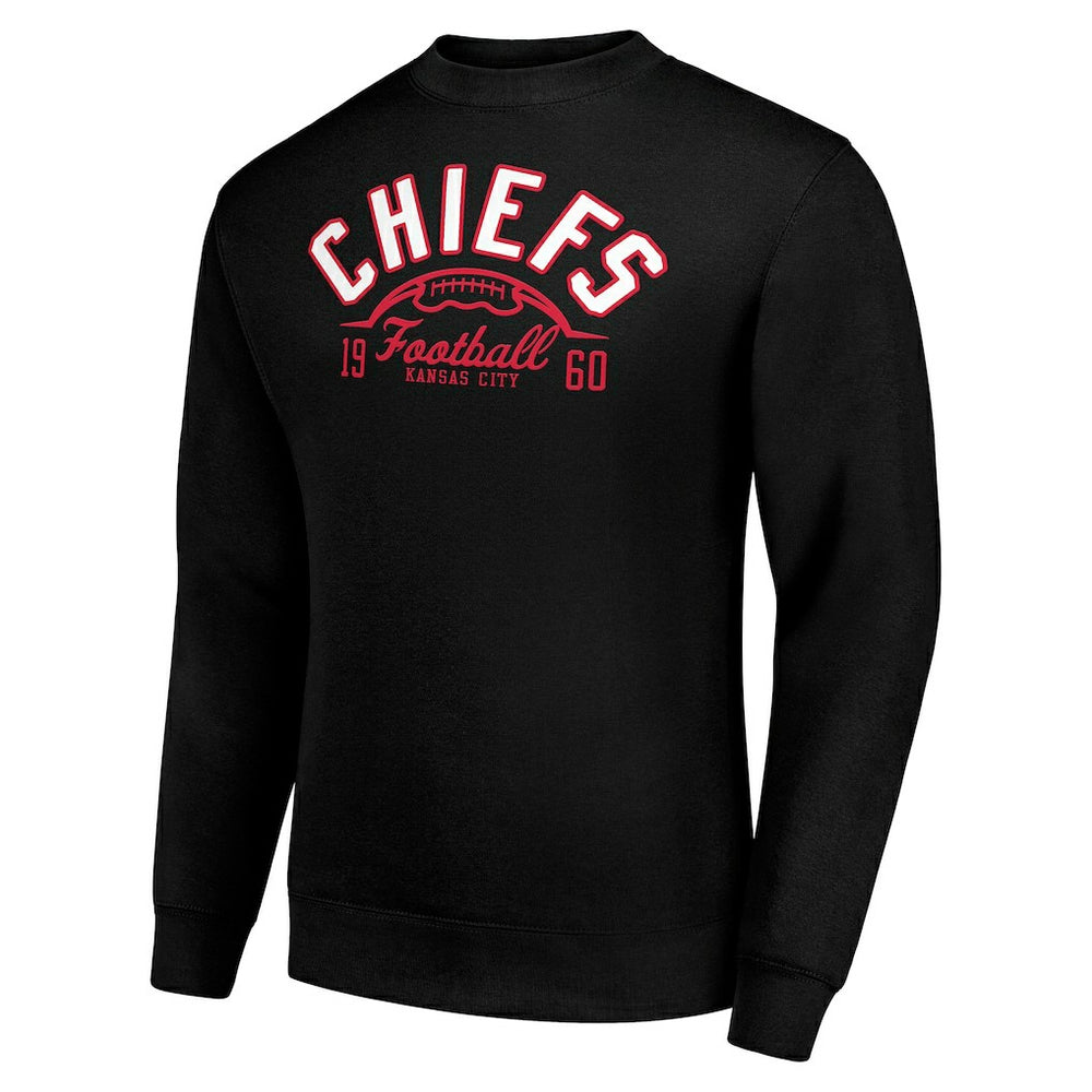 Kansas City Chiefs Starter Half Ball Team Graphic Tri-Blend Fleece Pullover Sweatshirt - Black - NFL