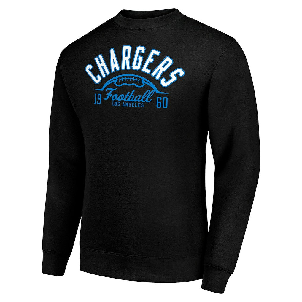 Los Angeles Chargers Starter Half Ball Team Graphic Tri-Blend Fleece Pullover Sweatshirt - Black - NFL