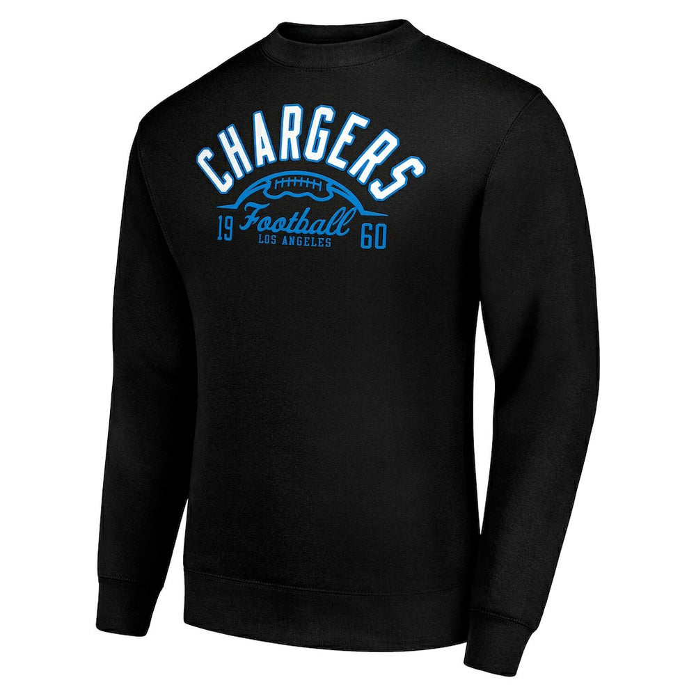 Los Angeles Chargers Starter Half Ball Team Graphic Tri-Blend Fleece Pullover Sweatshirt - Black - NFL
