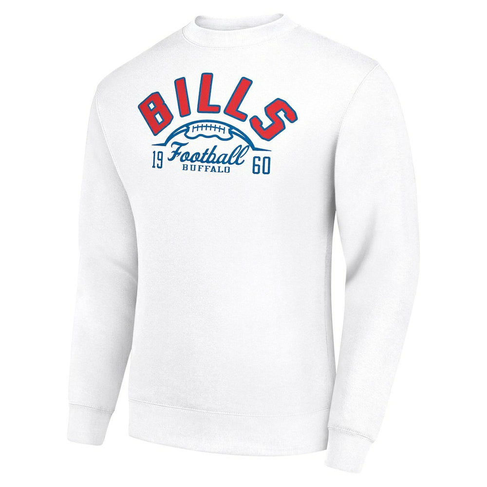 Buffalo Bills Starter Half Ball Team Graphic Tri-Blend Fleece Pullover Sweatshirt - White - NFL