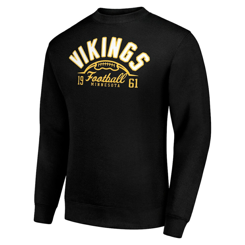Minnesota Vikings Starter Half Ball Team Graphic Tri-Blend Fleece Pullover Sweatshirt - Black - NFL