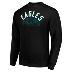 Philadelphia Eagles Starter Half Ball Team Graphic Tri-Blend Fleece Pullover Sweatshirt - Black - NFL