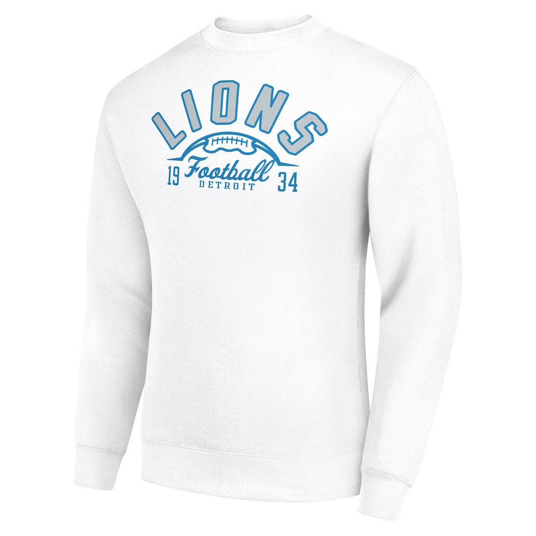 Detroit Lions Starter Half Ball Team Graphic Tri-Blend Fleece Pullover Sweatshirt - White - NFL
