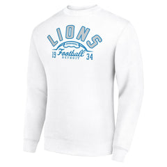 Detroit Lions Starter Half Ball Team Graphic Tri-Blend Fleece Pullover Sweatshirt - White - NFL