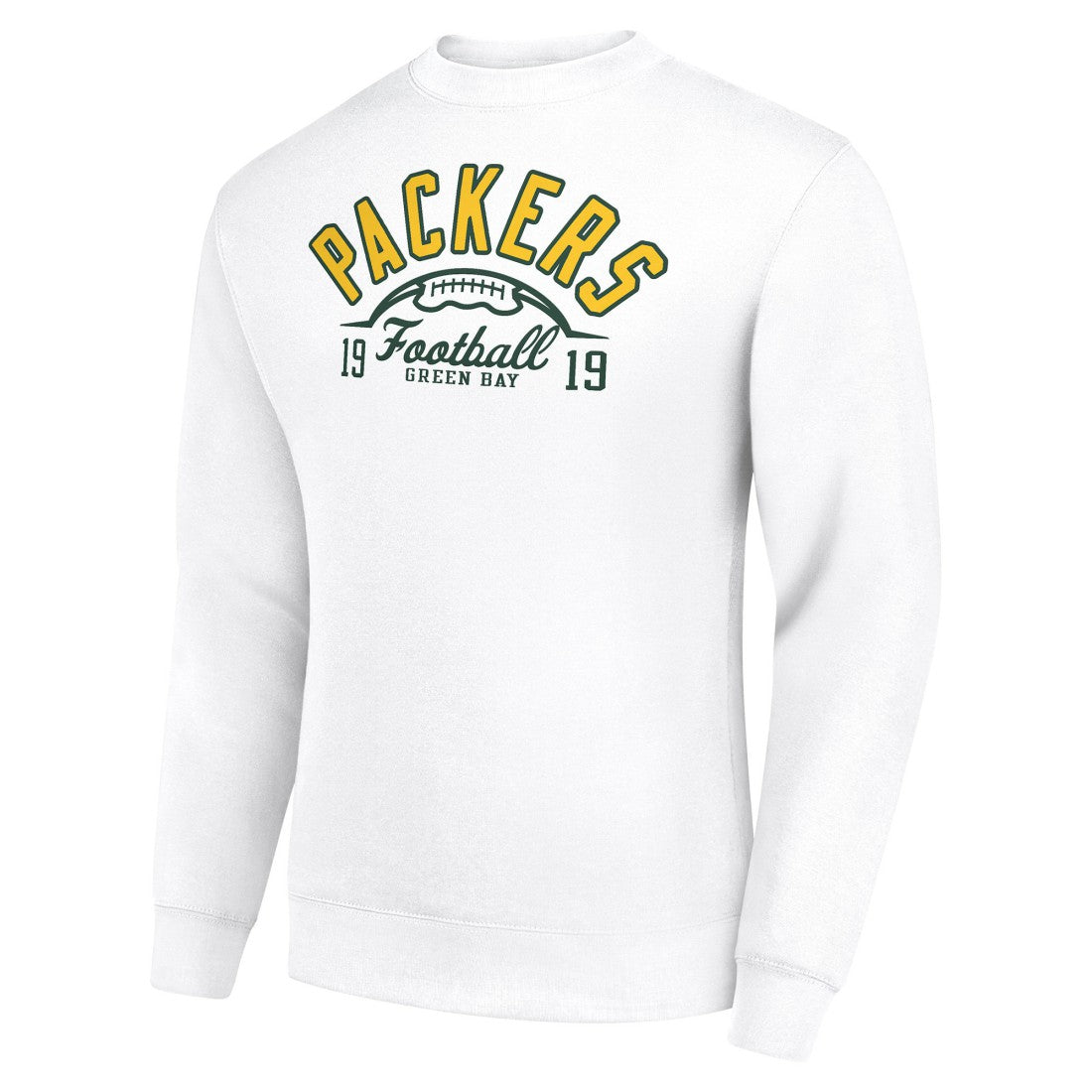 Green Bay Packers Starter Half Ball Team Graphic Tri-Blend Fleece Pullover Sweatshirt - White - NFL