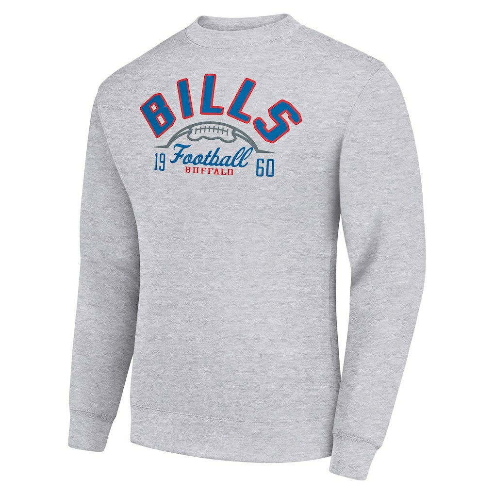 Buffalo Bills Starter Half Ball Team Graphic Tri-Blend Fleece Pullover Sweatshirt - Heather Gray - NFL