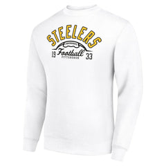 Pittsburgh Steelers Starter Half Ball Team Graphic Tri-Blend Fleece Pullover Sweatshirt - White - NFL