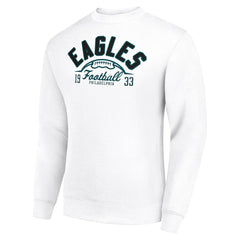 Philadelphia Eagles Starter Half Ball Team Graphic Tri-Blend Fleece Pullover Sweatshirt - White - NFL