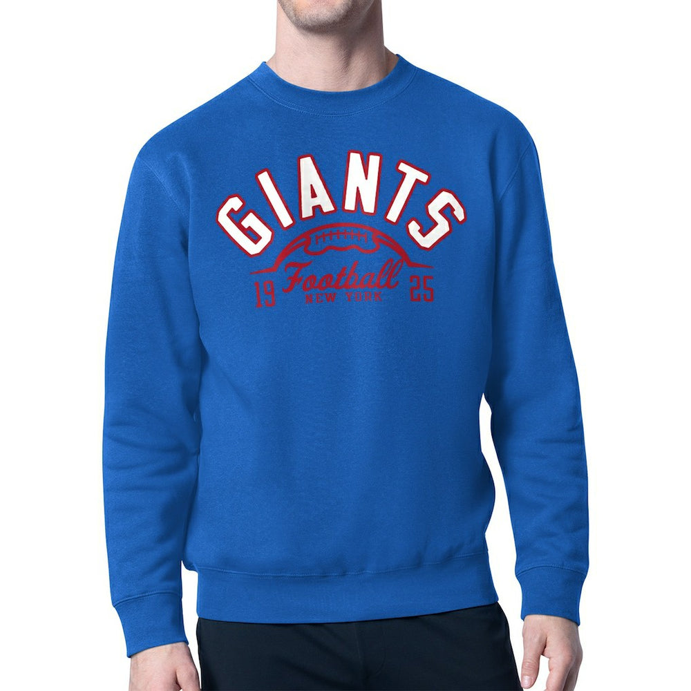 New York Giants Starter Half Ball Team Graphic Fleece Pullover Sweatshirt - Royal - NFL