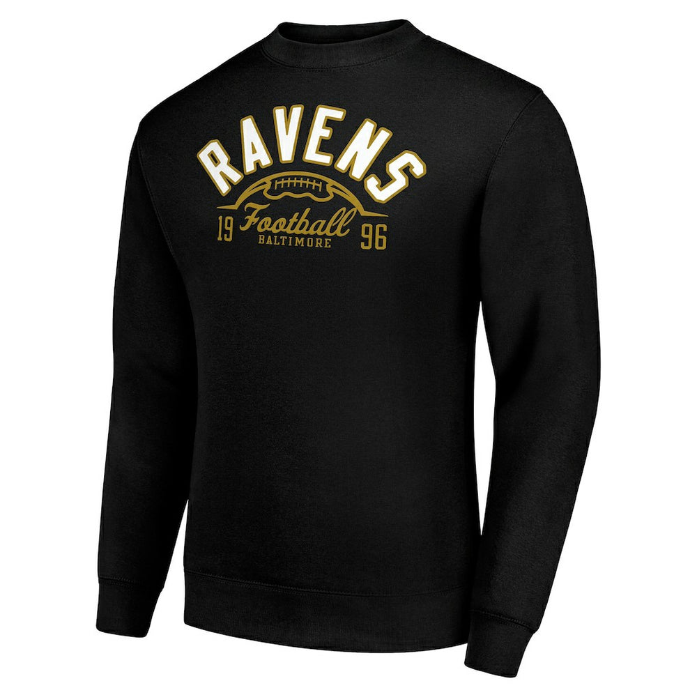 Baltimore Ravens Starter Half Ball Team Graphic Tri-Blend Fleece Pullover Sweatshirt - Black - NFL