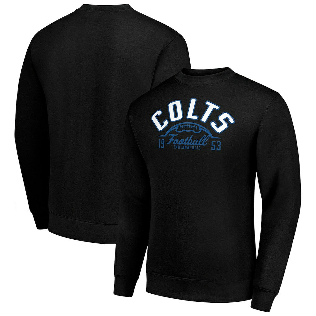 Indianapolis Colts Starter Half Ball Team Graphic Fleece Pullover Sweatshirt - Black - NFL