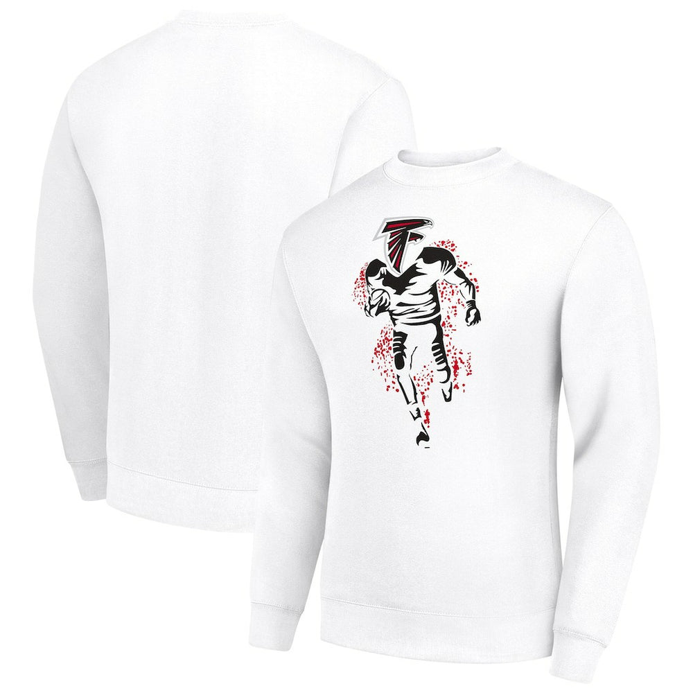 Atlanta Falcons Starter Logoface Team Graphic Tri-Blend Fleece Pullover Sweatshirt - White - NFL