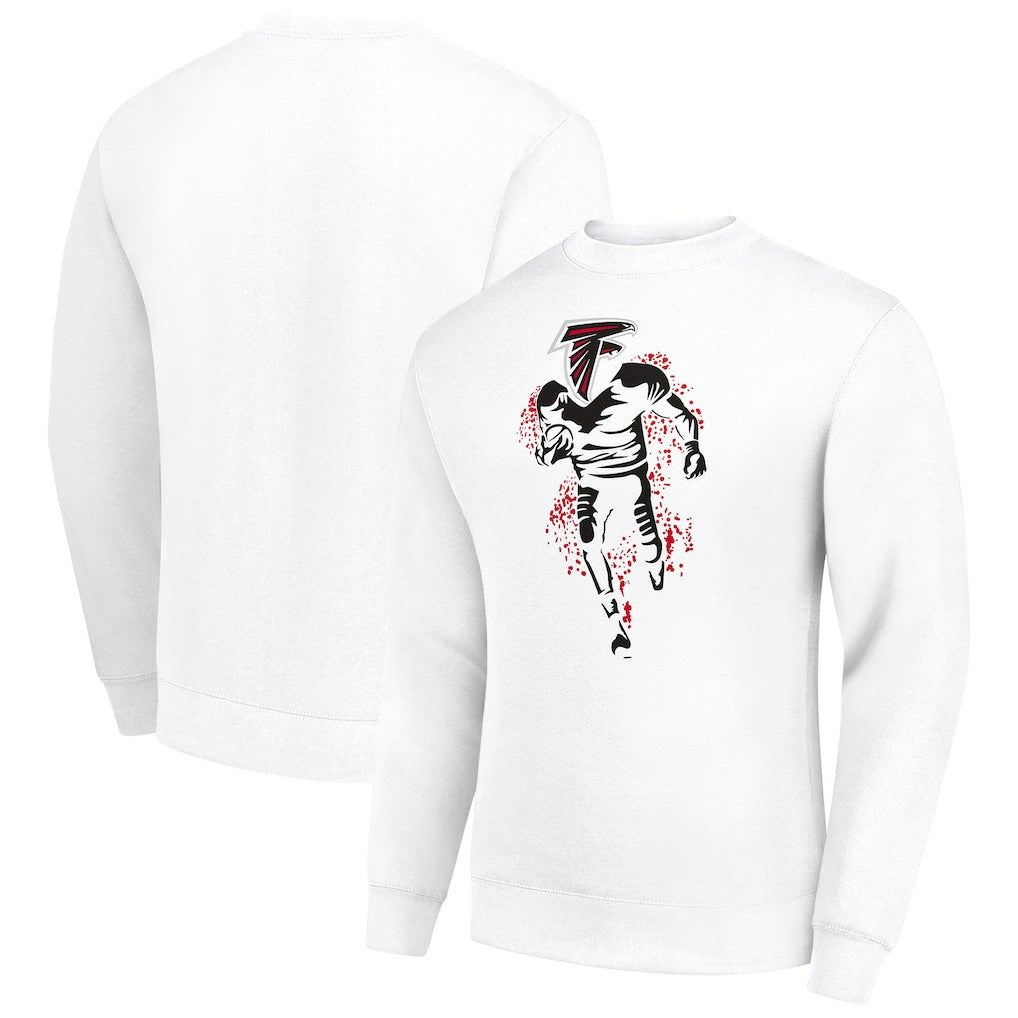Atlanta Falcons Starter Logoface Team Graphic Tri-Blend Fleece Pullover Sweatshirt - White - NFL