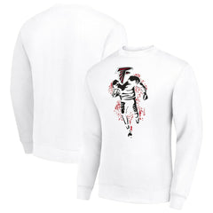 Atlanta Falcons Starter Logoface Team Graphic Tri-Blend Fleece Pullover Sweatshirt - White - NFL