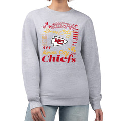 Kansas City Chiefs G-III 4Her by Carl Banks Women's Collage Graphic Fleece Pullover Sweatshirt - Heather Gray - NFL