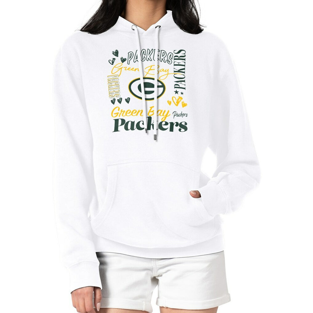 Green Bay Packers G-III 4Her by Carl Banks Women's Collage Graphic Fleece Pullover Hoodie - White - NFL