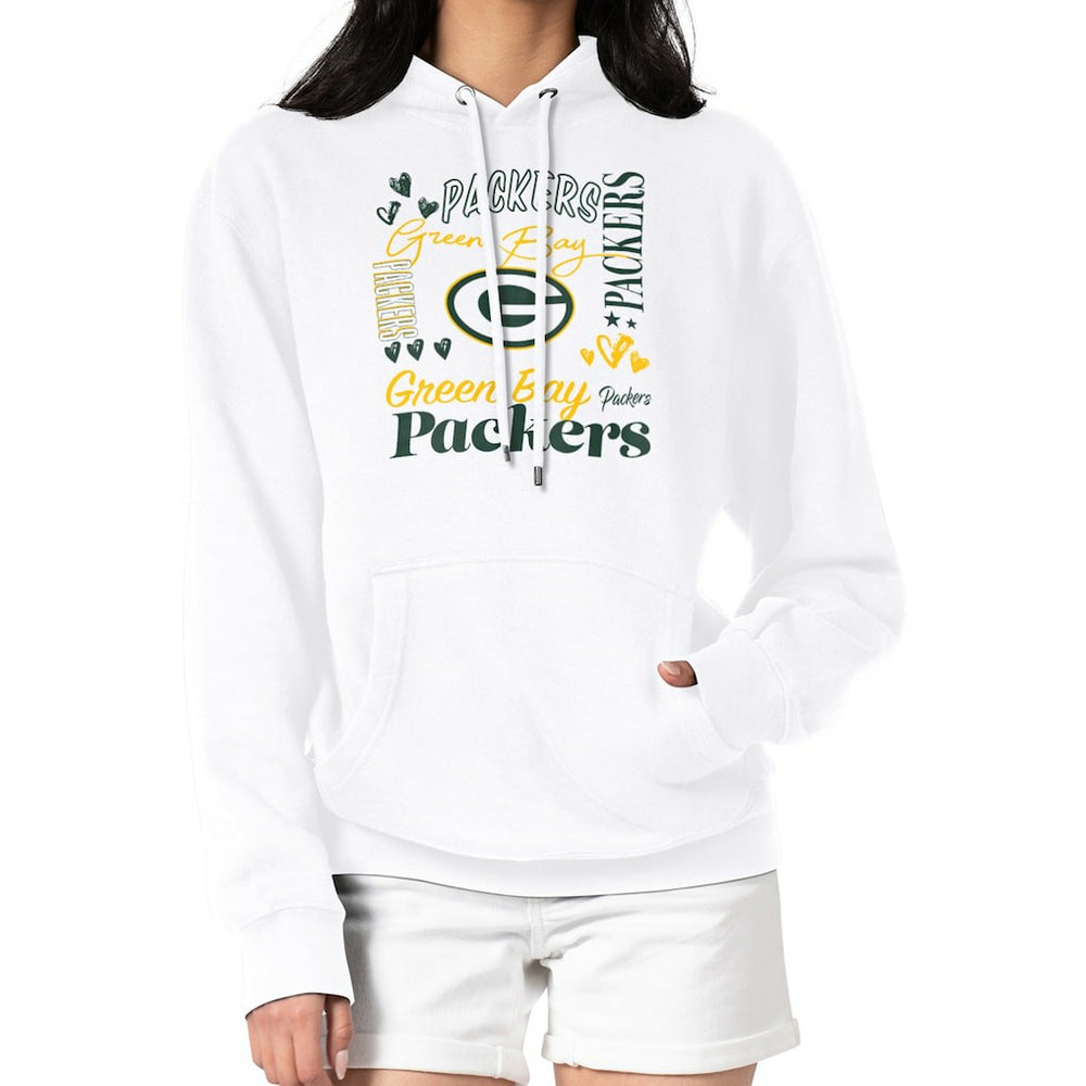 Green Bay Packers G-III 4Her by Carl Banks Women's Collage Graphic Fleece Pullover Hoodie - White - NFL