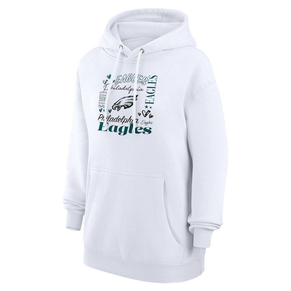 Philadelphia Eagles G-III 4Her by Carl Banks Women's Collage Graphic Fleece Pullover Hoodie - White - NFL