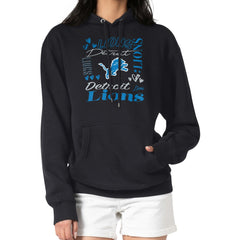 Detroit Lions G-III 4Her by Carl Banks Women's Collage Graphic Fleece Pullover Hoodie - Black - NFL