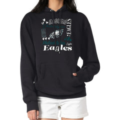 Philadelphia Eagles G-III 4Her by Carl Banks Women's Collage Graphic Fleece Pullover Hoodie - Black - NFL