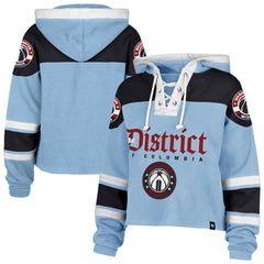 47 brand Washington Wizards '47 Women's 2024/25 City Edition Superior Cropped Lace-Up Pullover Hoodie Light Blue