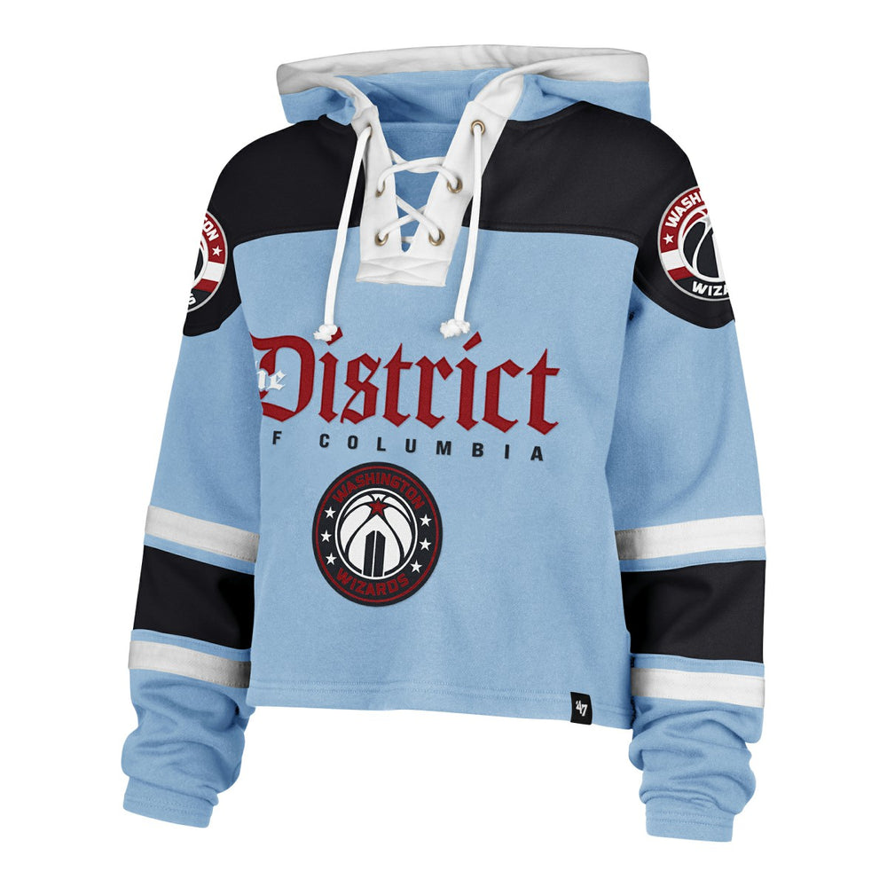 47 brand Washington Wizards '47 Women's 2024/25 City Edition Superior Cropped Lace-Up Pullover Hoodie Light Blue