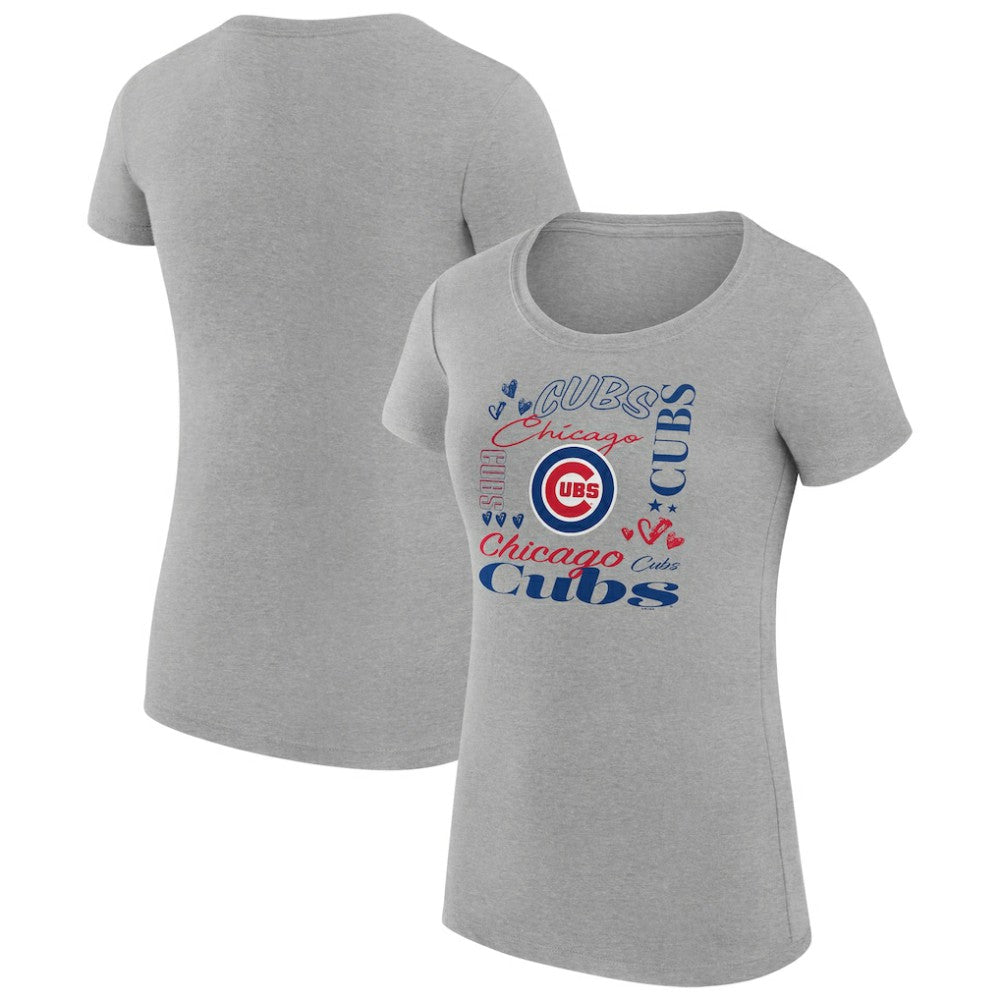 Chicago Cubs G-III 4Her by Carl Banks Women's Super-Slim Fit Lightweight Collage Team Graphic Crew Neck T-Shirt Online