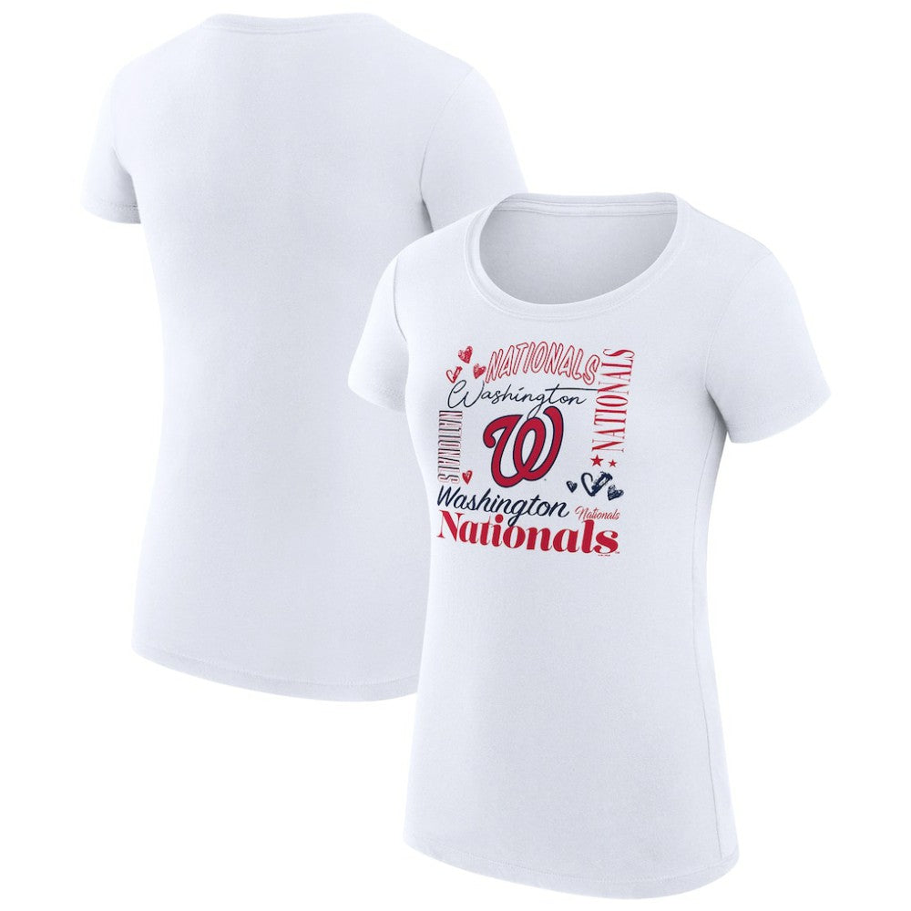 Washington Nationals G-III 4Her by Carl Banks Women's Super-Slim Fit Lightweight Collage Team Graphic Crew Neck T-Shirt Discount