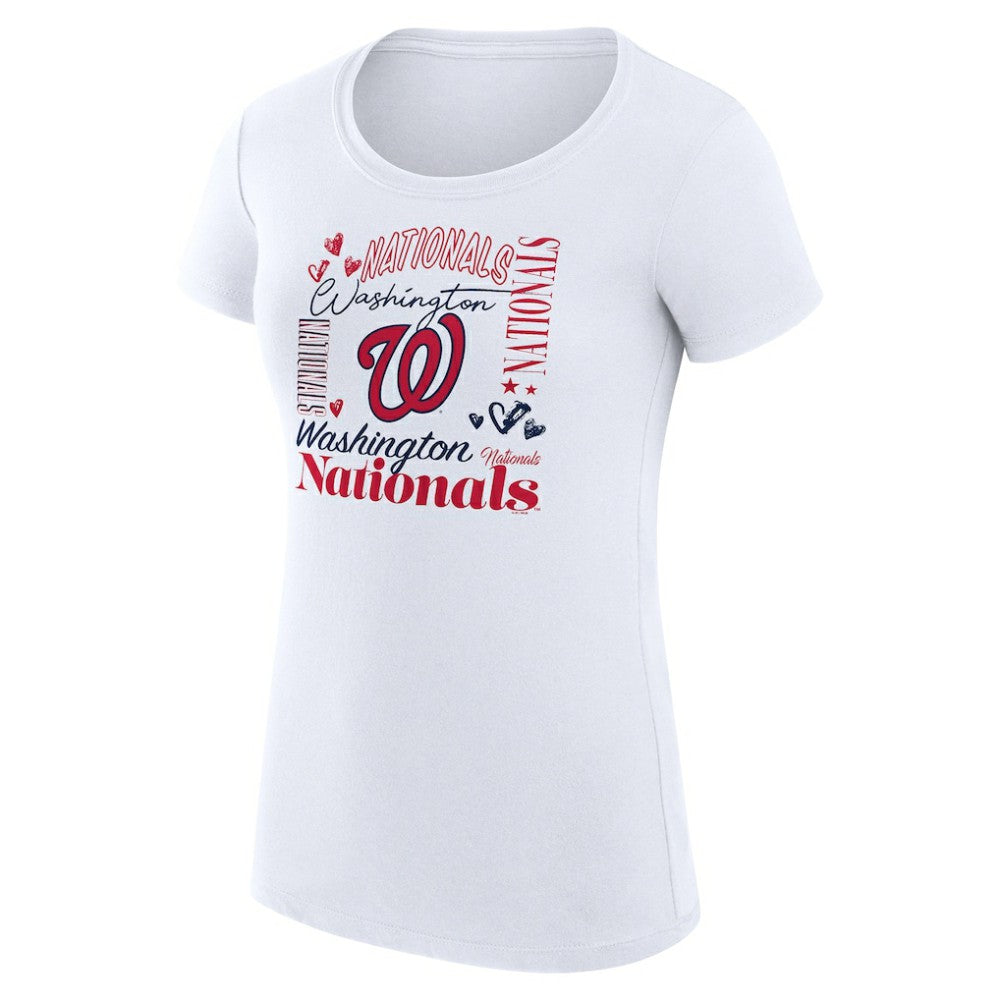 Washington Nationals G-III 4Her by Carl Banks Women's Super-Slim Fit Lightweight Collage Team Graphic Crew Neck T-Shirt Discount