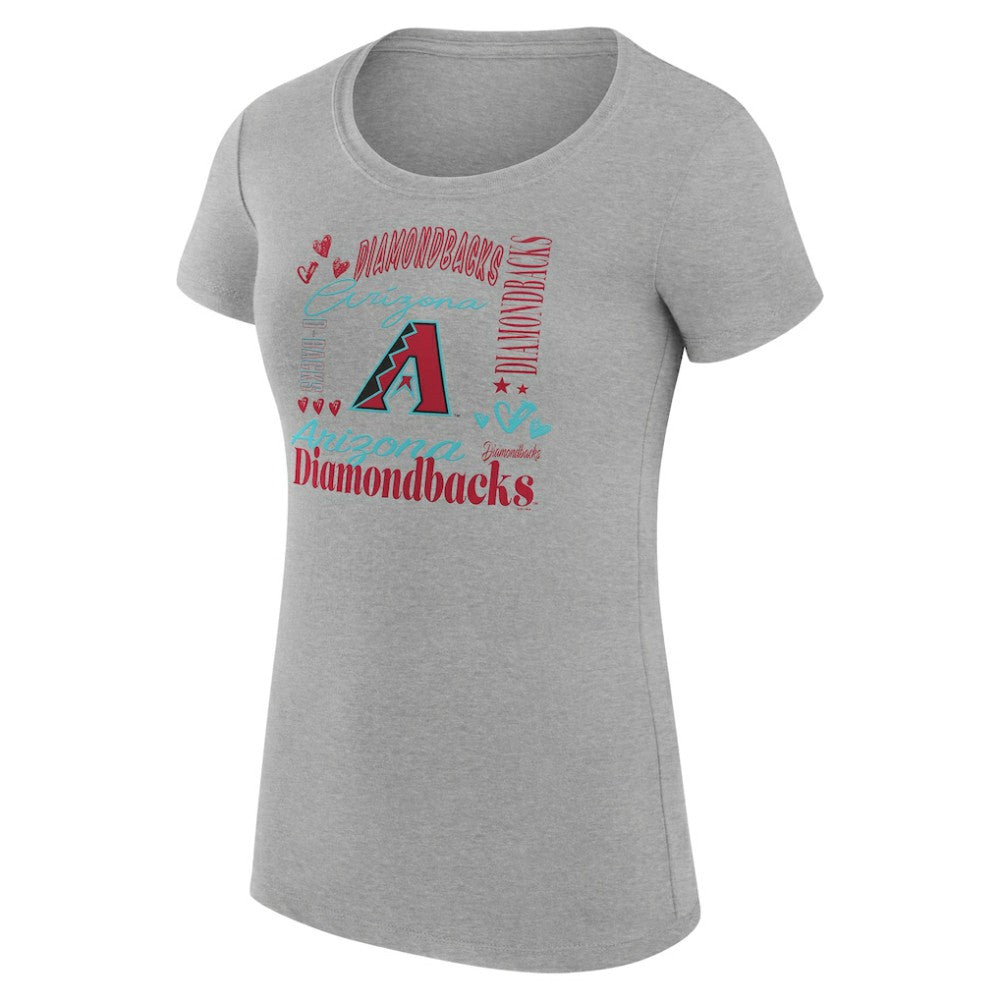Arizona Diamondbacks G-III 4Her by Carl Banks Women's Super-Slim Fit Lightweight Collage Team Graphic Crew Neck T-Shirt Outlet