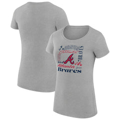 Atlanta Braves G-III 4Her by Carl Banks Women's Super-Slim Fit Lightweight Collage Team Graphic Crew Neck T-Shirt Discount