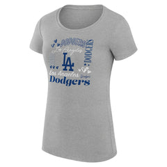 Los Angeles Dodgers G-III 4Her by Carl Banks Women's Super-Slim Fit Lightweight Collage Team Graphic Crew Neck T-Shirt for sale