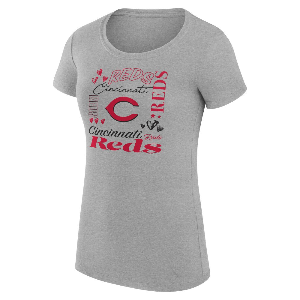 Cincinnati Reds G-III 4Her by Carl Banks Women's Super-Slim Fit Lightweight Collage Team Graphic Crew Neck T-Shirt Discount