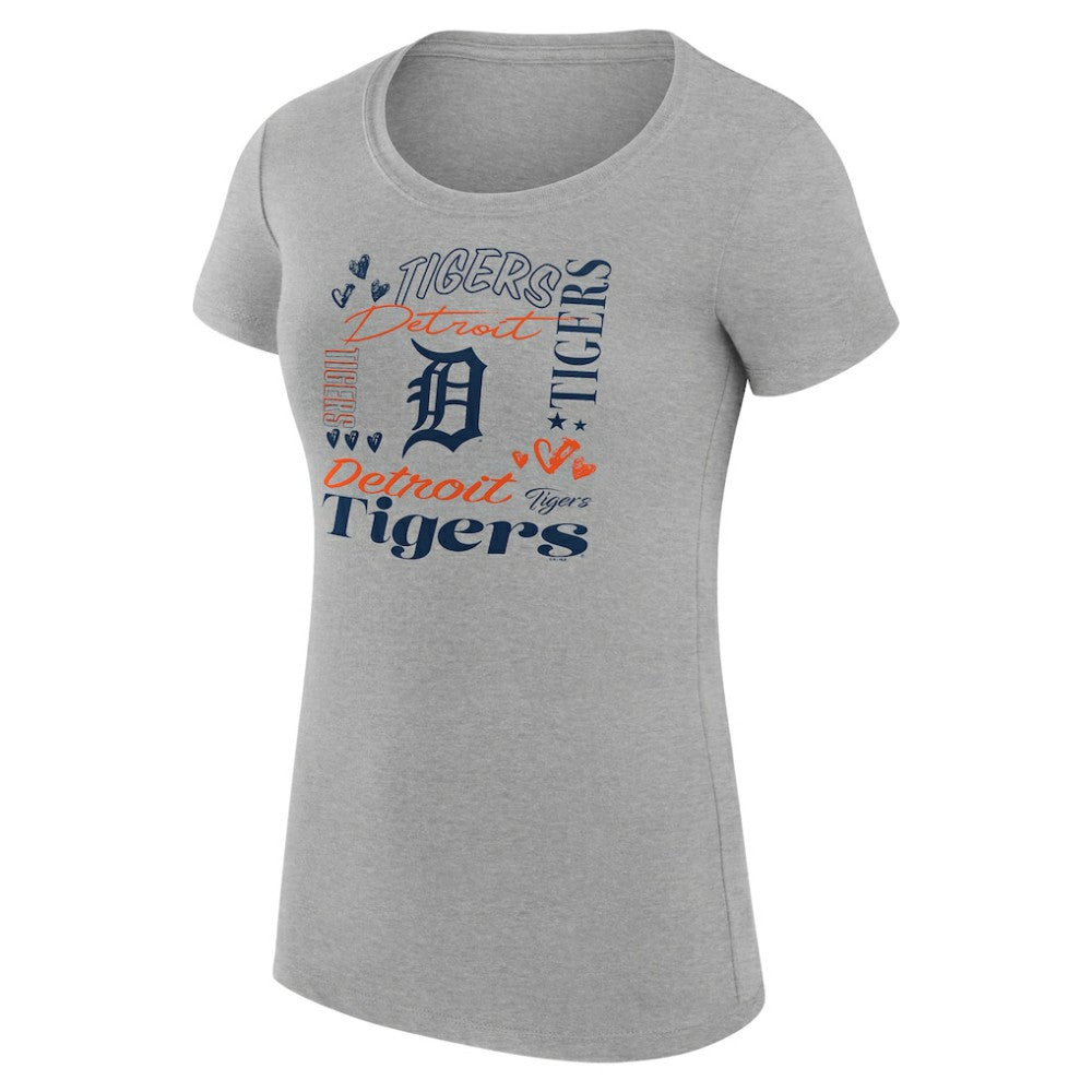 Detroit Tigers G-III 4Her by Carl Banks Women's Super-Slim Fit Lightweight Collage Team Graphic Crew Neck T-Shirt Discount