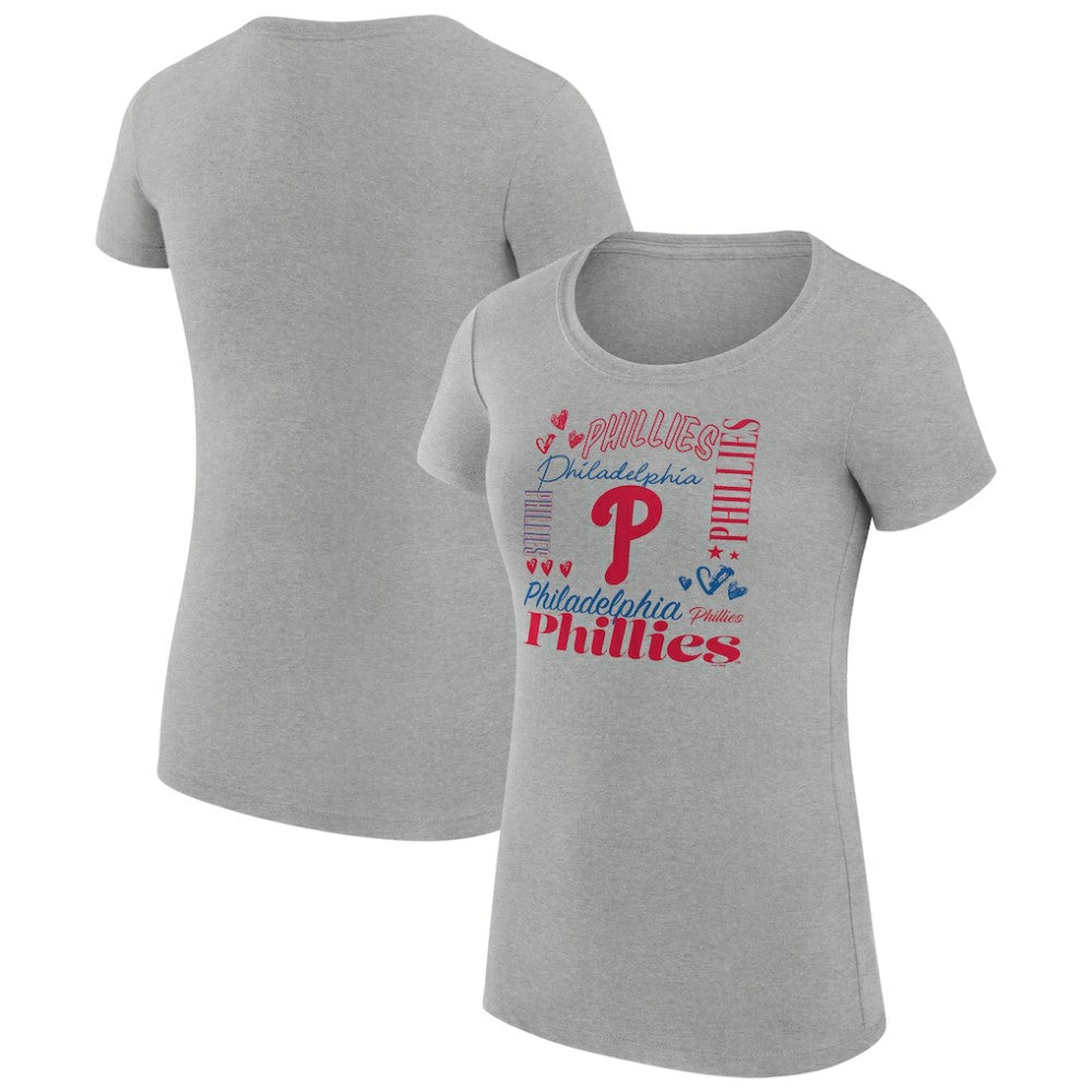 Philadelphia Phillies G-III 4Her by Carl Banks Women's Super-Slim Fit Lightweight Collage Team Graphic Crew Neck T-Shirt Near Me