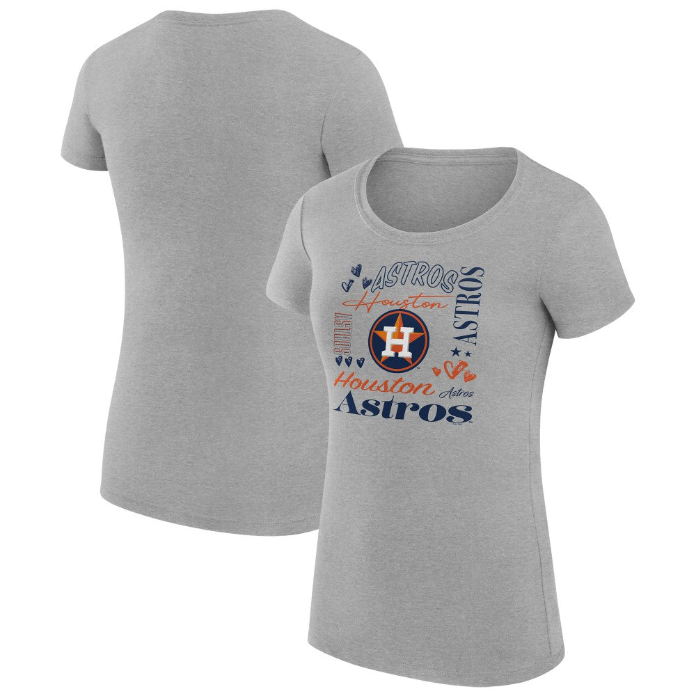 Houston Astros G-III 4Her by Carl Banks Women's Super-Slim Fit Lightweight Collage Team Graphic Crew Neck T-Shirt Outlet