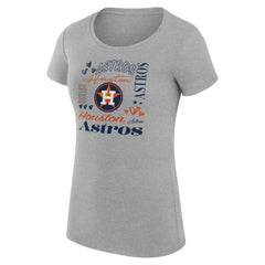Houston Astros G-III 4Her by Carl Banks Women's Super-Slim Fit Lightweight Collage Team Graphic Crew Neck T-Shirt Outlet