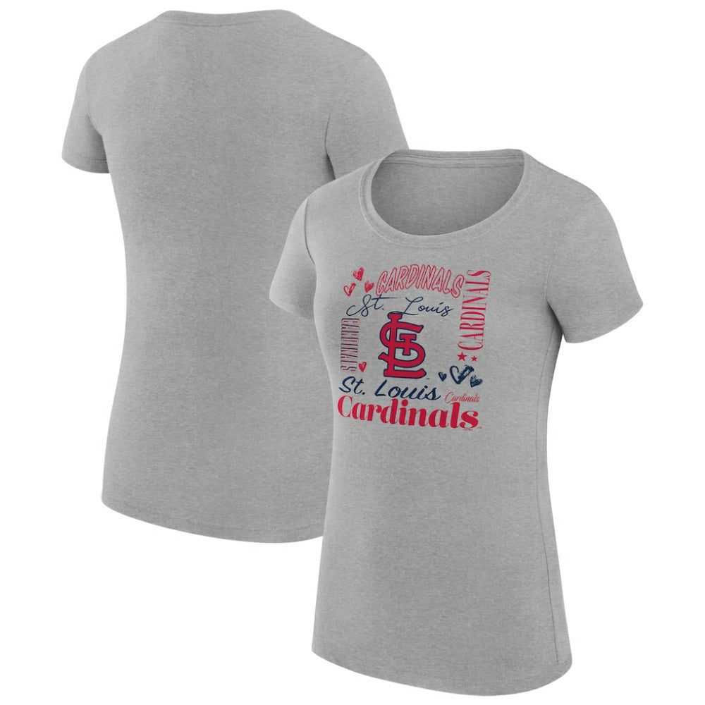 St. Louis Cardinals G-III 4Her by Carl Banks Women's Super-Slim Fit Lightweight Collage Team Graphic Crew Neck T-Shirt for sale