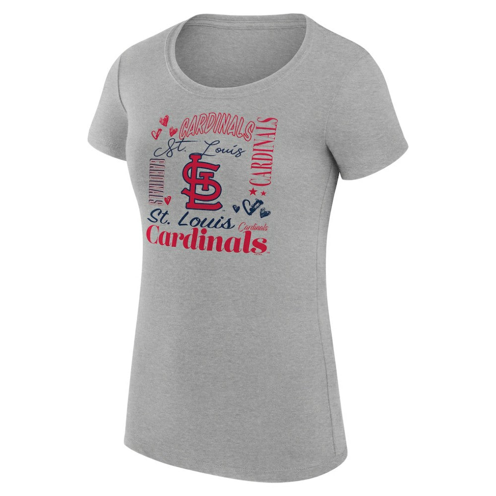 St. Louis Cardinals G-III 4Her by Carl Banks Women's Super-Slim Fit Lightweight Collage Team Graphic Crew Neck T-Shirt for sale