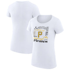 Pittsburgh Pirates G-III 4Her by Carl Banks Women's Super-Slim Fit Lightweight Collage Team Graphic Crew Neck T-Shirt Sale