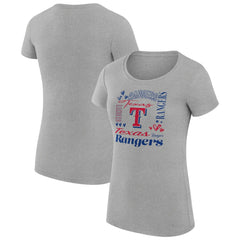 Texas Rangers G-III 4Her by Carl Banks Women's Super-Slim Fit Lightweight Collage Team Graphic Crew Neck T-Shirt Discount
