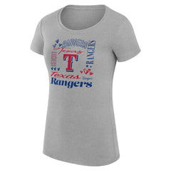 Texas Rangers G-III 4Her by Carl Banks Women's Super-Slim Fit Lightweight Collage Team Graphic Crew Neck T-Shirt Discount