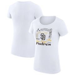 San Diego Padres G-III 4Her by Carl Banks Women's Super-Slim Fit Lightweight Collage Team Graphic Crew Neck T-Shirt for sale