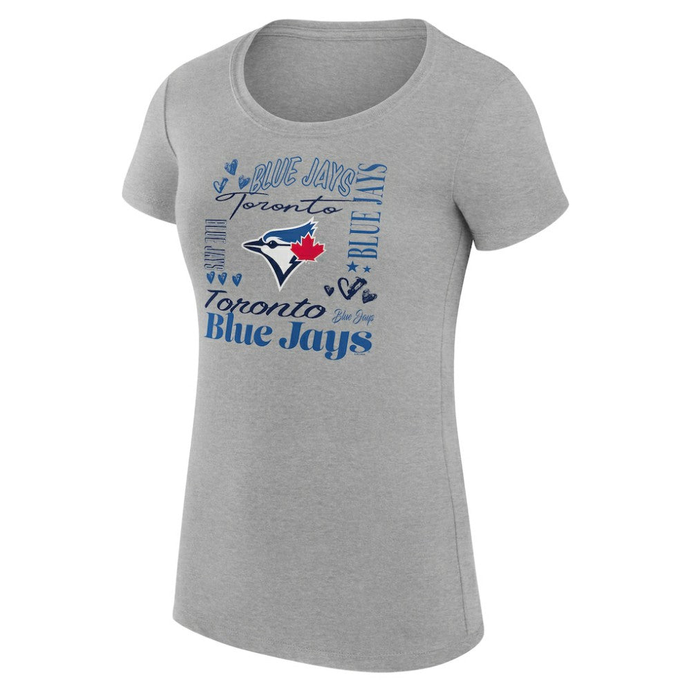 Toronto Blue Jays G-III 4Her by Carl Banks Women's Super-Slim Fit Lightweight Collage Team Graphic Crew Neck T-Shirt Sale