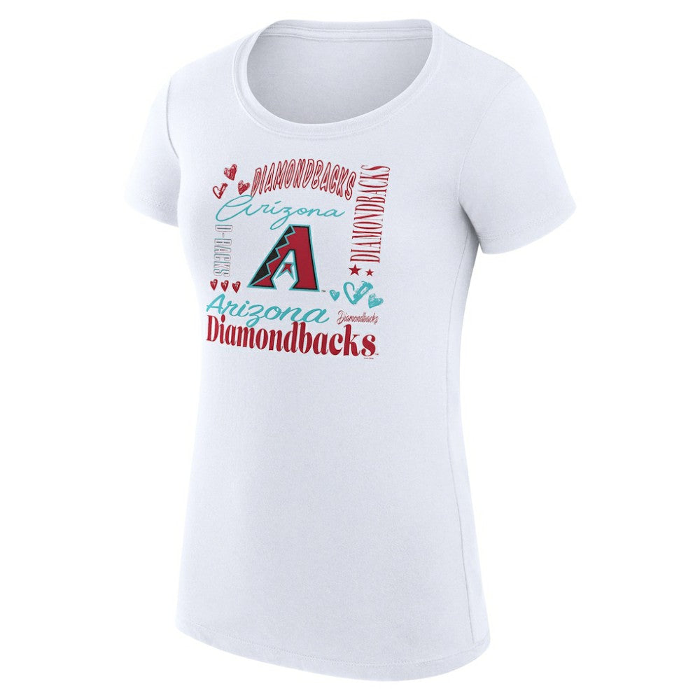 Arizona Diamondbacks G-III 4Her by Carl Banks Women's Super-Slim Fit Lightweight Collage Team Graphic Crew Neck T-Shirt Near Me