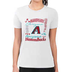 Arizona Diamondbacks G-III 4Her by Carl Banks Women's Super-Slim Fit Lightweight Collage Team Graphic Crew Neck T-Shirt Near Me