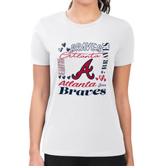 Atlanta Braves G-III 4Her by Carl Banks Women's Super-Slim Fit Lightweight Collage Team Graphic Crew Neck T-Shirt Online