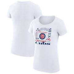 Chicago Cubs G-III 4Her by Carl Banks Women's Super-Slim Fit Lightweight Collage Team Graphic Crew Neck T-Shirt Near Me