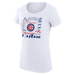 Chicago Cubs G-III 4Her by Carl Banks Women's Super-Slim Fit Lightweight Collage Team Graphic Crew Neck T-Shirt Near Me